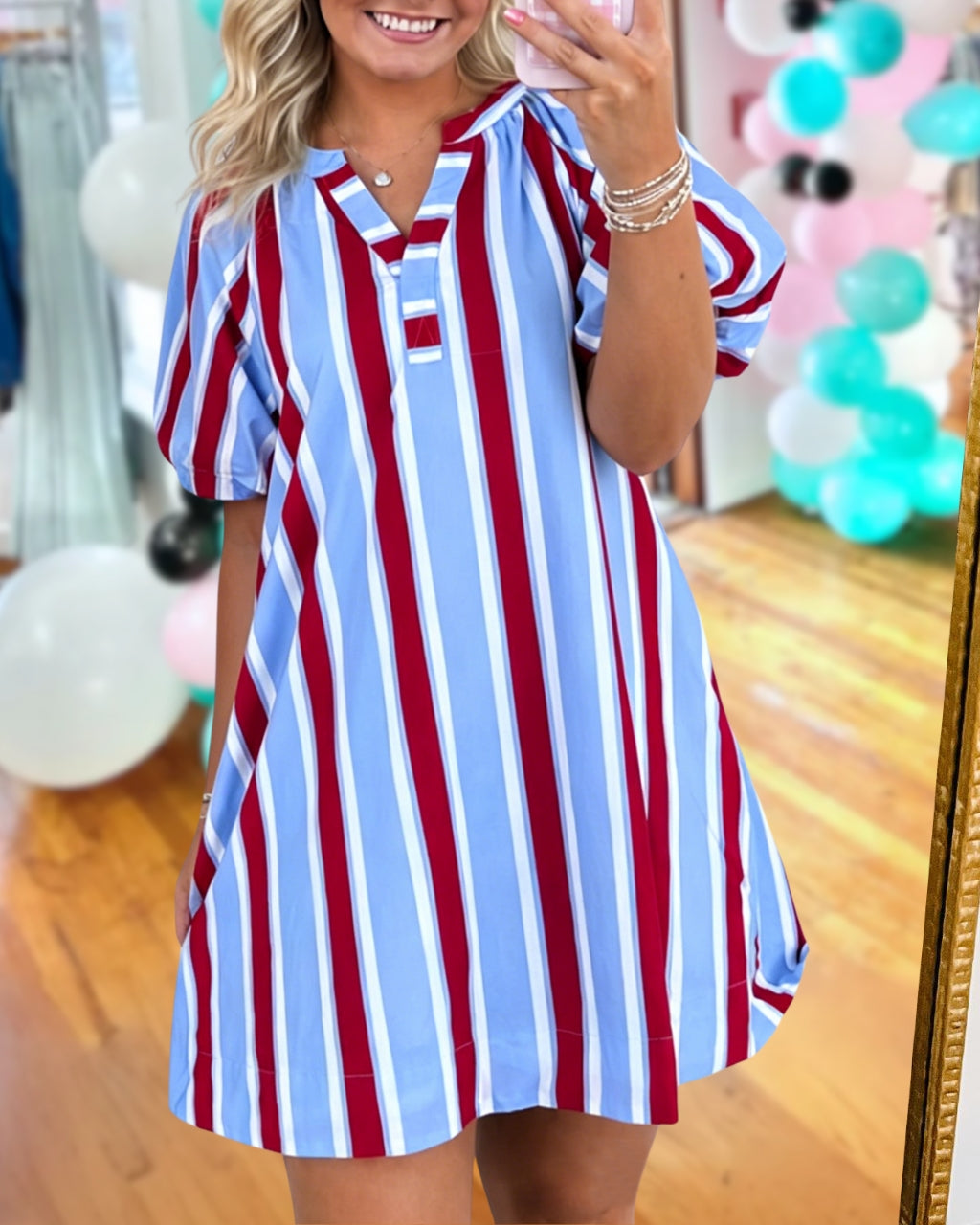 Contrast Vertical Striped Dress