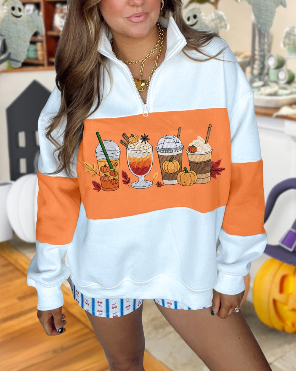 PSL Embroidered Colorblock Pullover