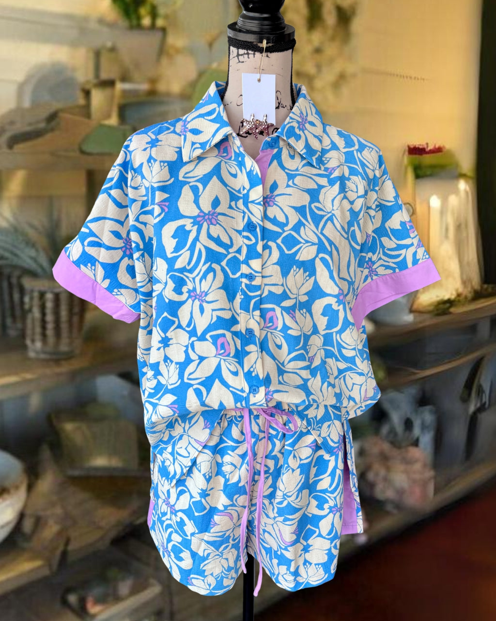Stylish Floral Shirt Shorts Set