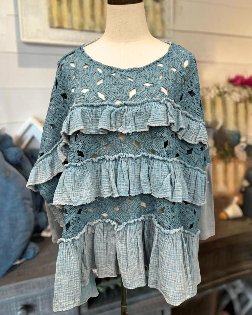 Unique Ruffled Crochet Top