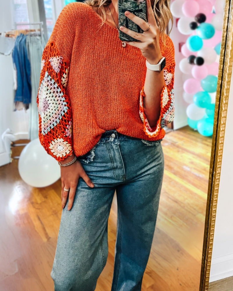 Patchwork Crochet Sweater