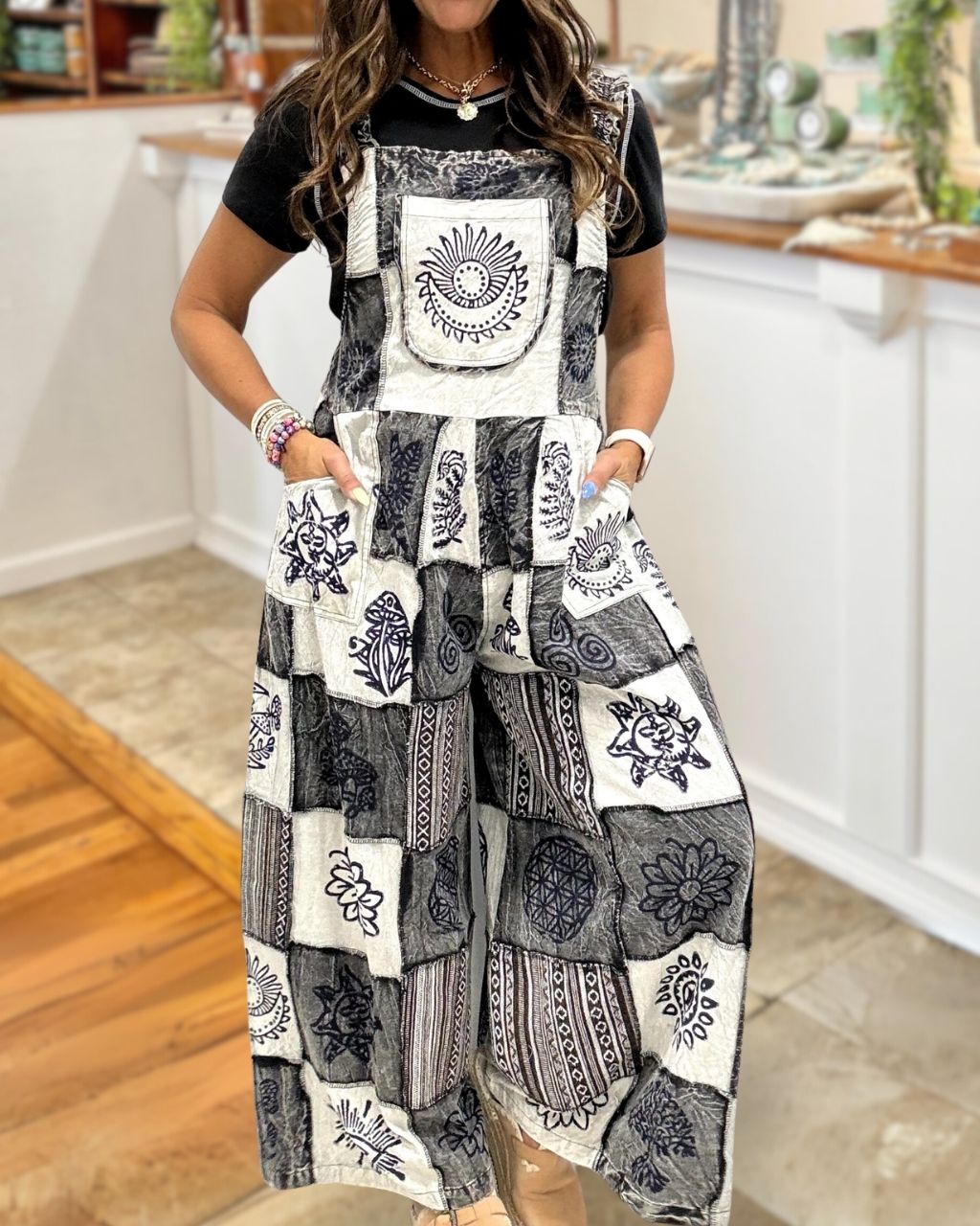 Bohemian Sun Totem Overalls