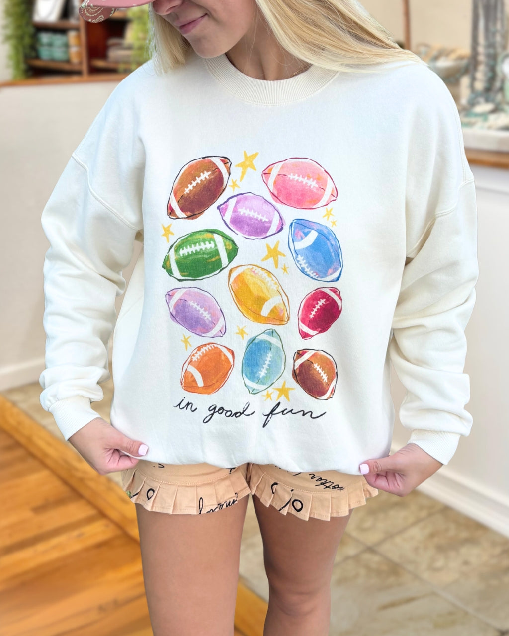 Colorful Football Cheerful Sweatshirt