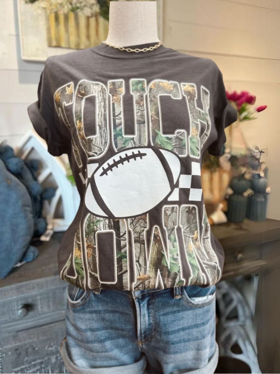 TOUCHDOWN Camouflage Football T-Shirt