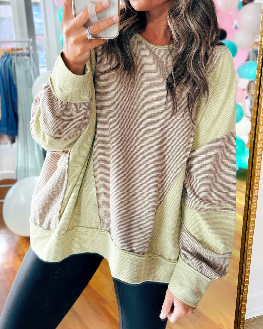 Transitional Colorblock Striped Pullover