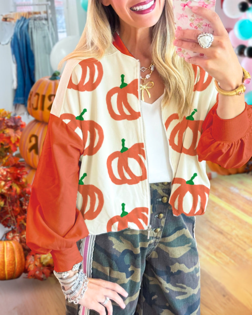 Halloween Playful Pumpkin Art Jacket