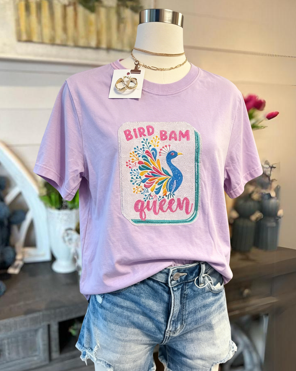 Bird Bam Mahjong Sequin Tee
