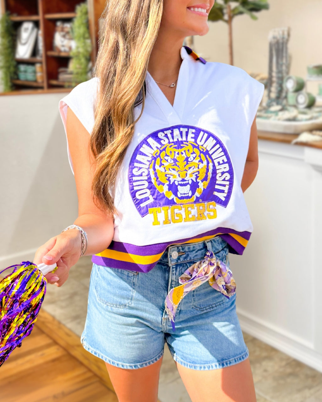 Louisiana Tigers Embroidered Tank