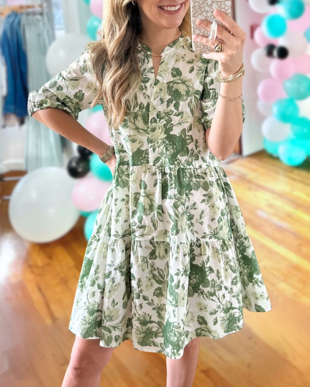 Blooming Floral V-Neck Dress