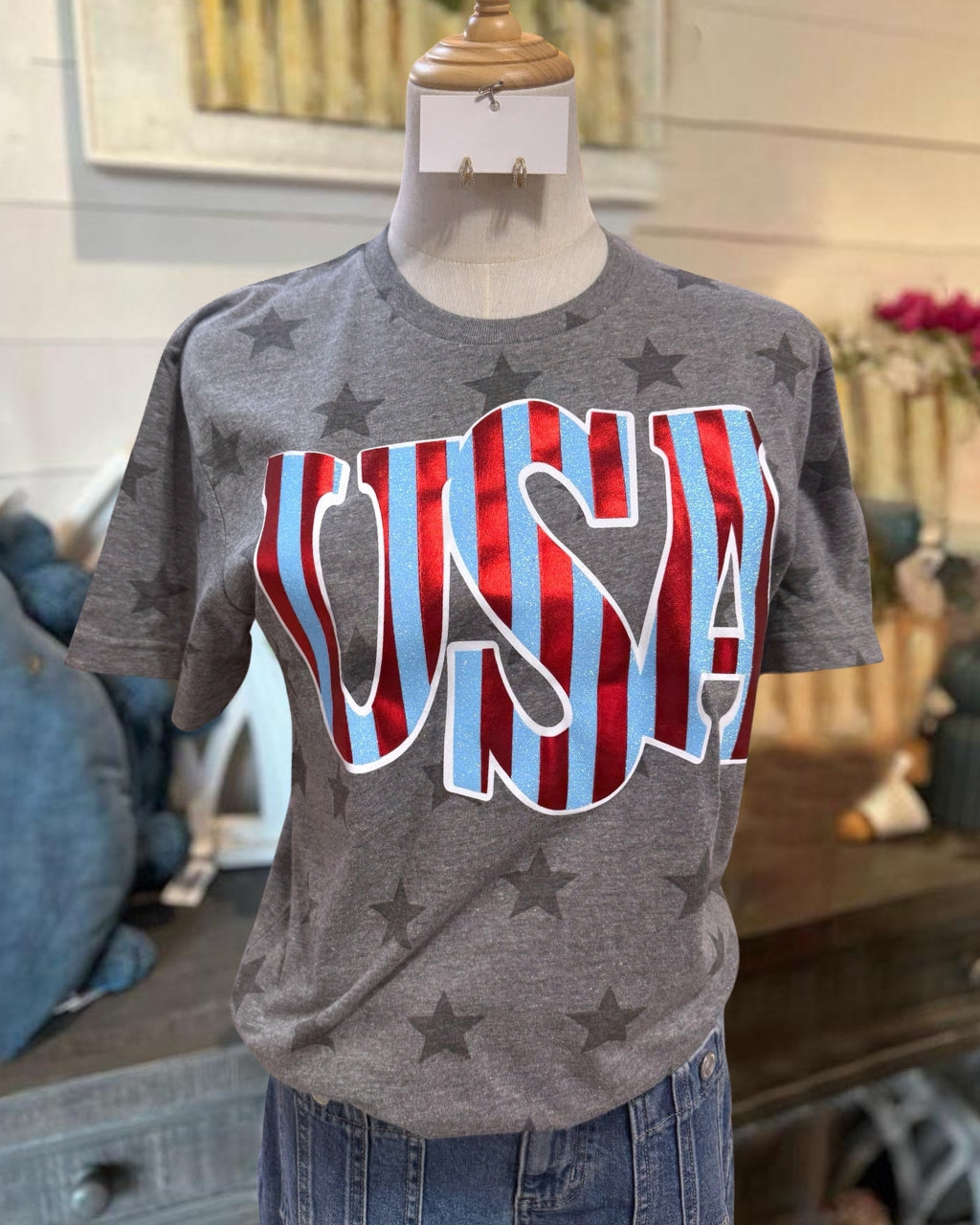 Striped USA Stars T-Shirt