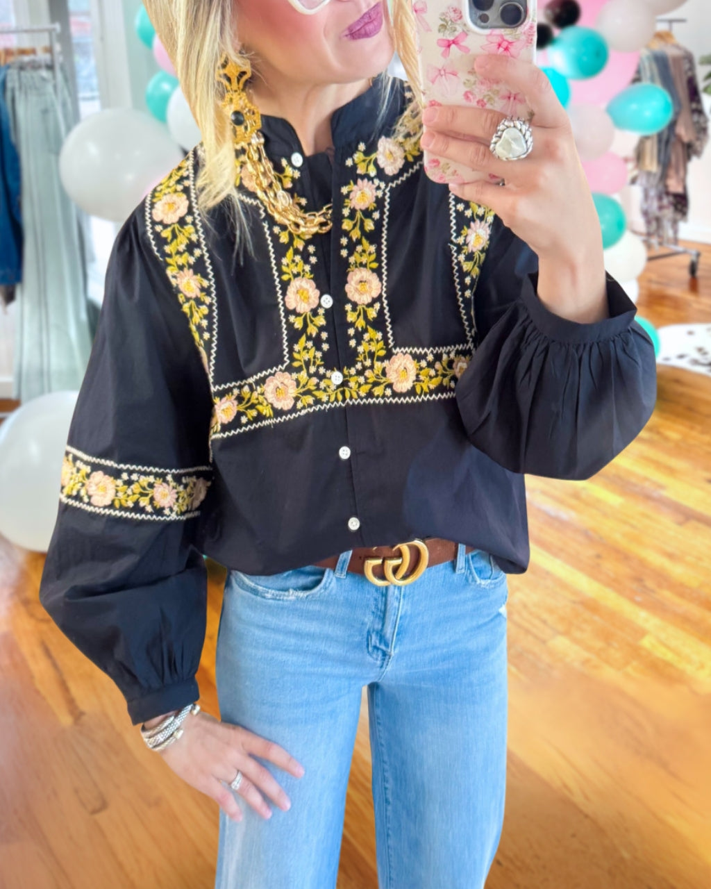 Elegant Floral Embroidered Top