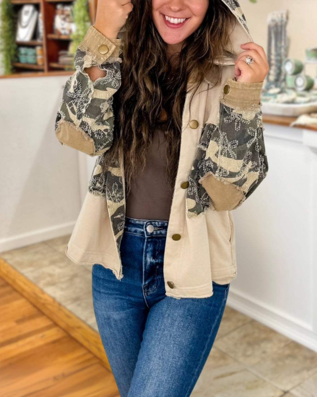 Casual Embroidered Hooded Jacket