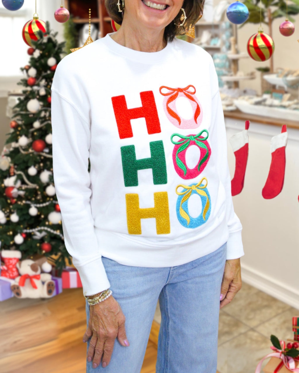 HOHOHO Embroidered Towel Pullover