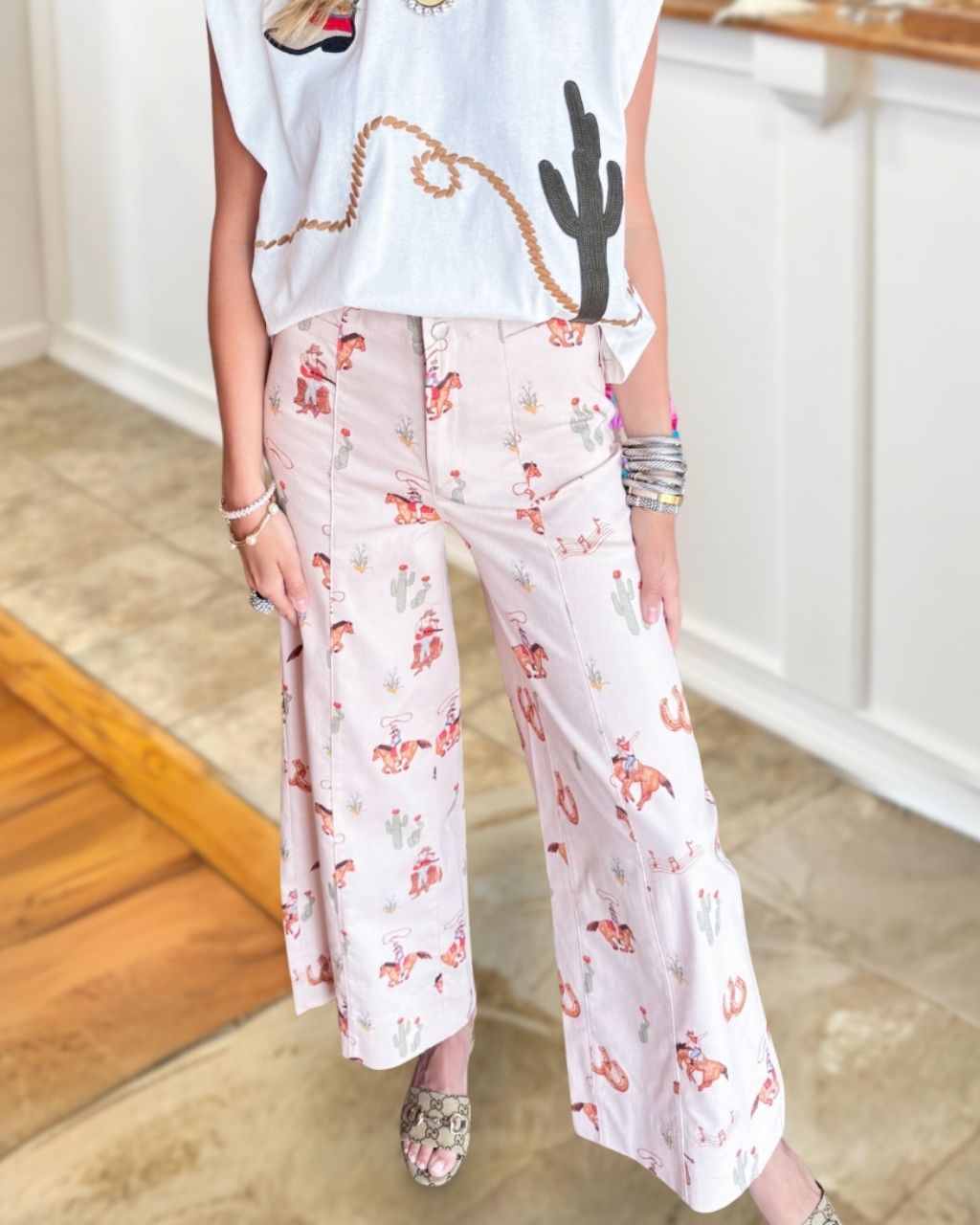 Western Cowboy Wide-Leg Pants
