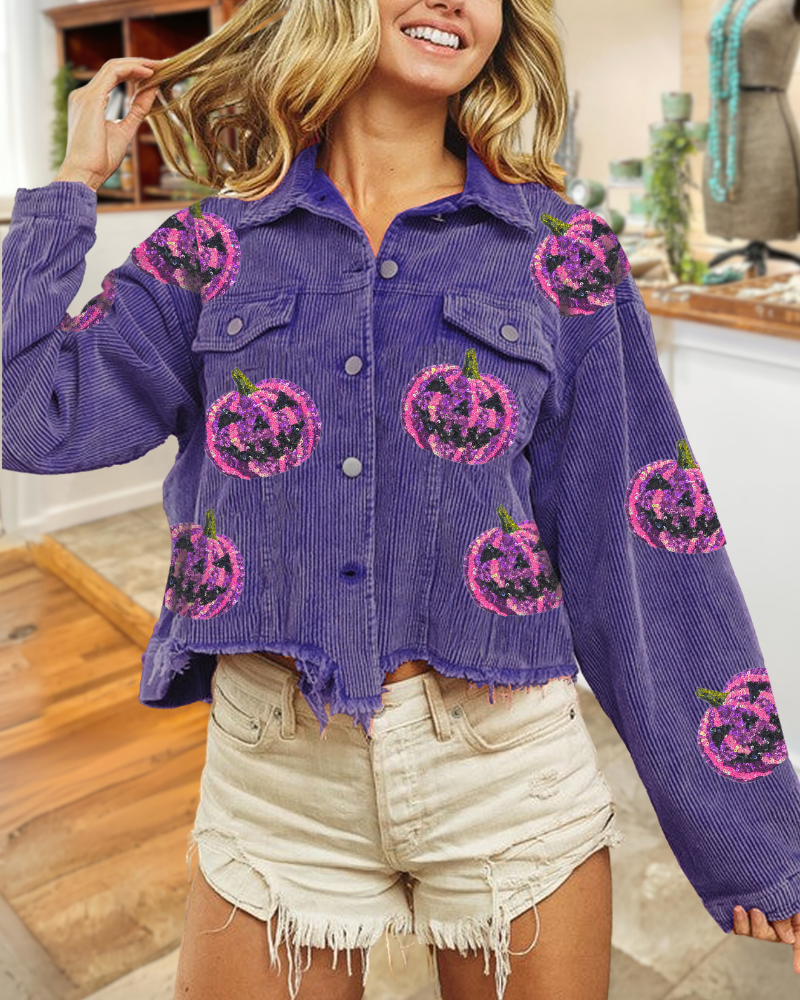 Halloween Pumpkin Sequin Jacket