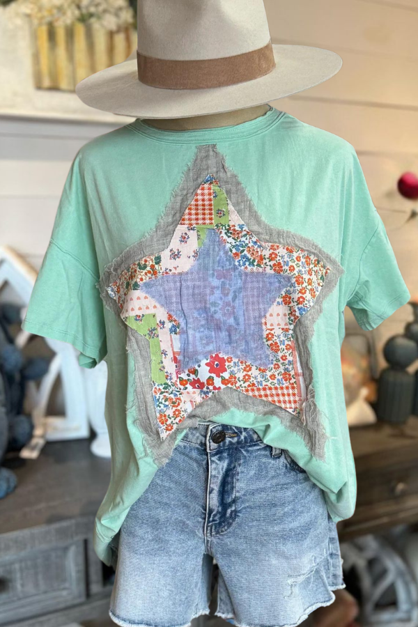 Patchwork Star Cotton Tee