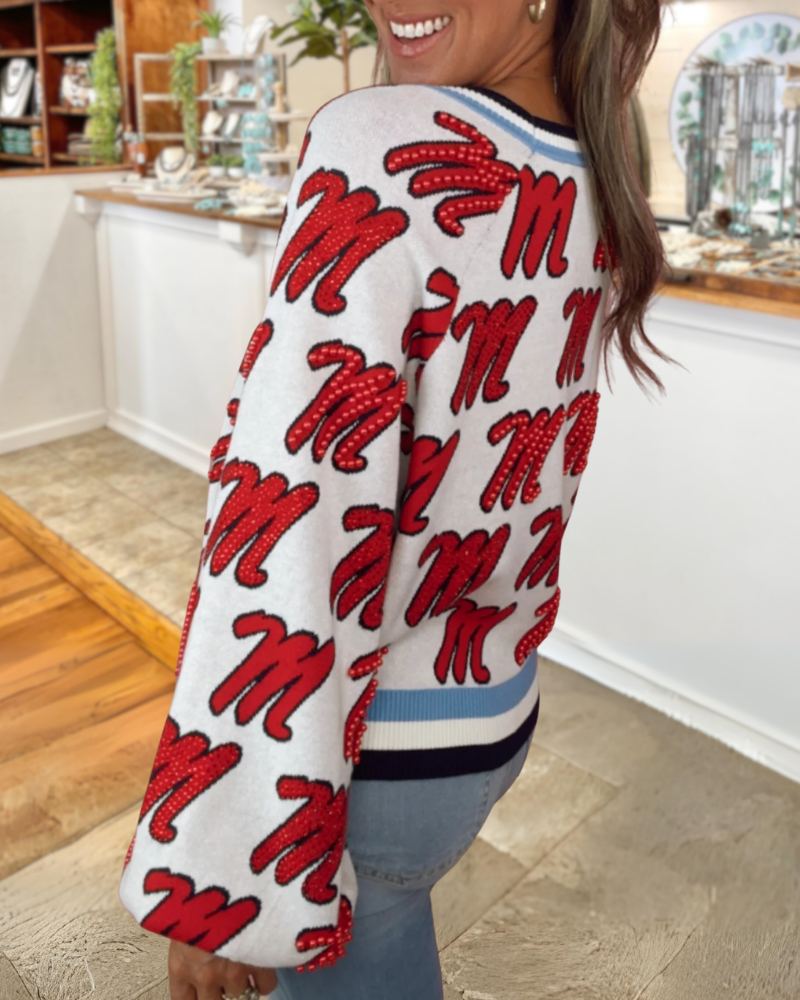Ole Miss Rebels Beaded Cardigan