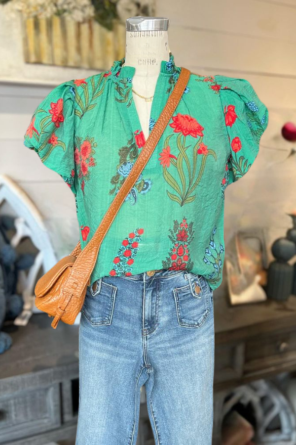 Free Bloom Top-Green