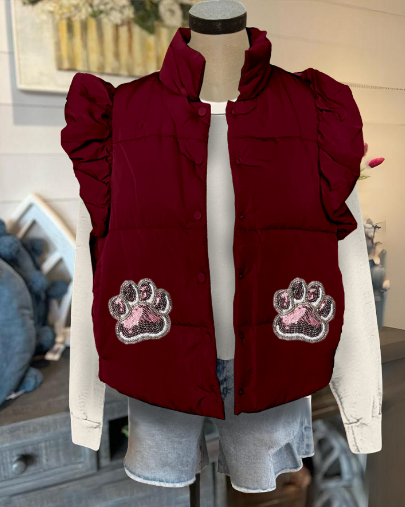MSU State Sequined Vest Jacket