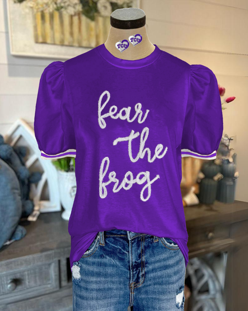 TCU Horned Frogs Embroidered Top