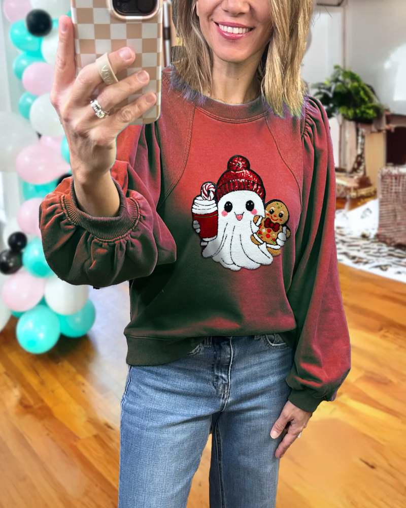 Christmas Ghost Sequined Sweatshirt