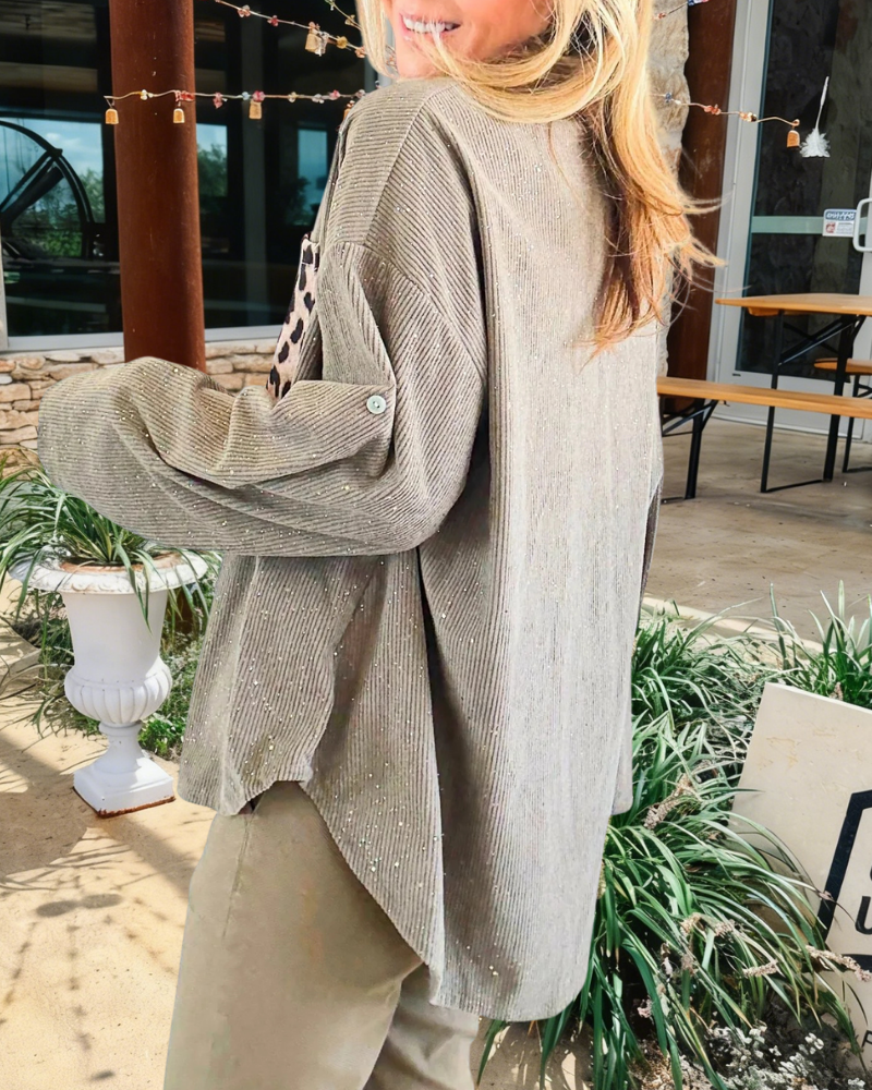 Chic Leopard Plaid Patchwork Shirt