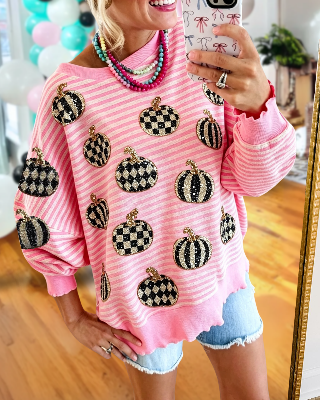 Halloween Pumpkin Sequin Pullover