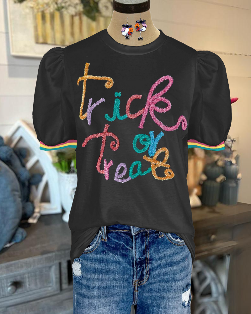 Trick Or Treat Embroidered T-shirt