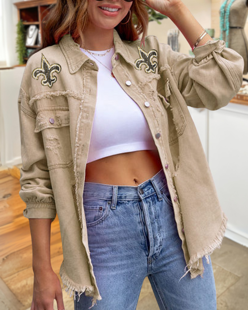 Saints Sequined Raw-edge Jacket