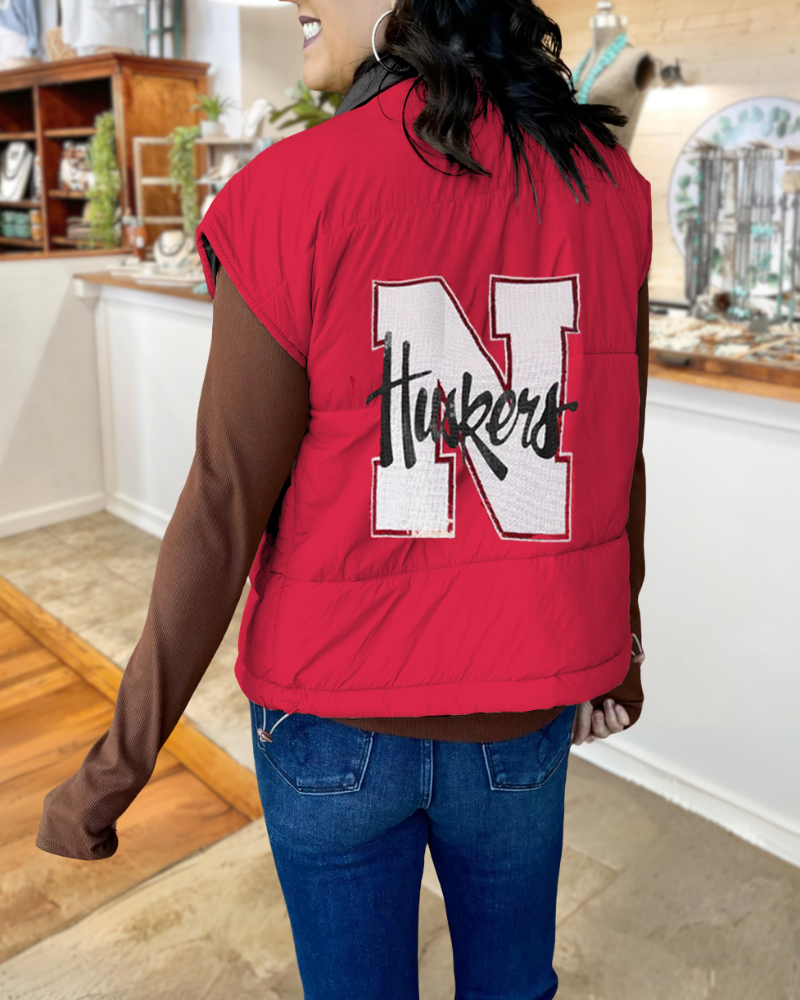 Nebraska Cornhuskers Zip-Up Vest Jacket