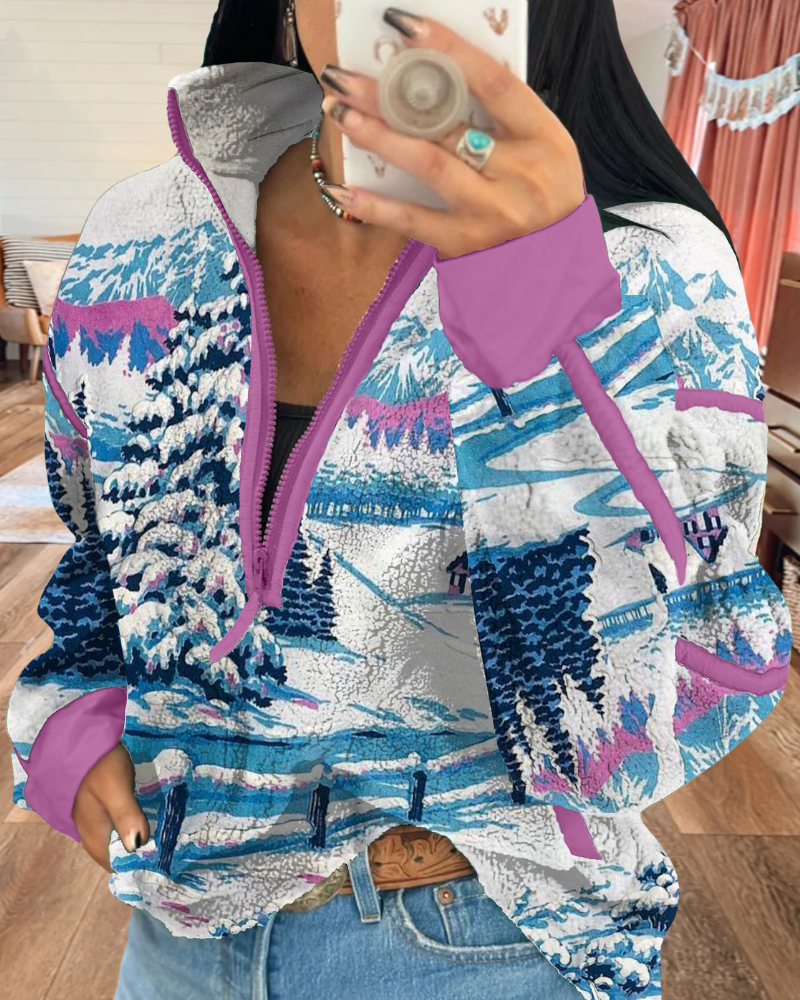 Snowscape Colorblock Half-Zip Pullover