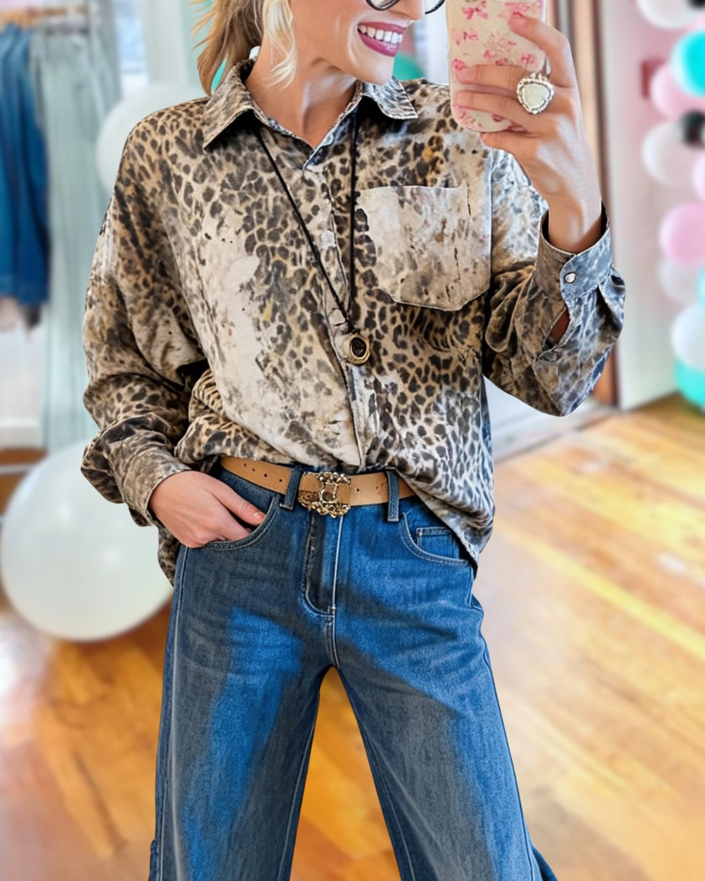 Retro Leopard Print Shirt