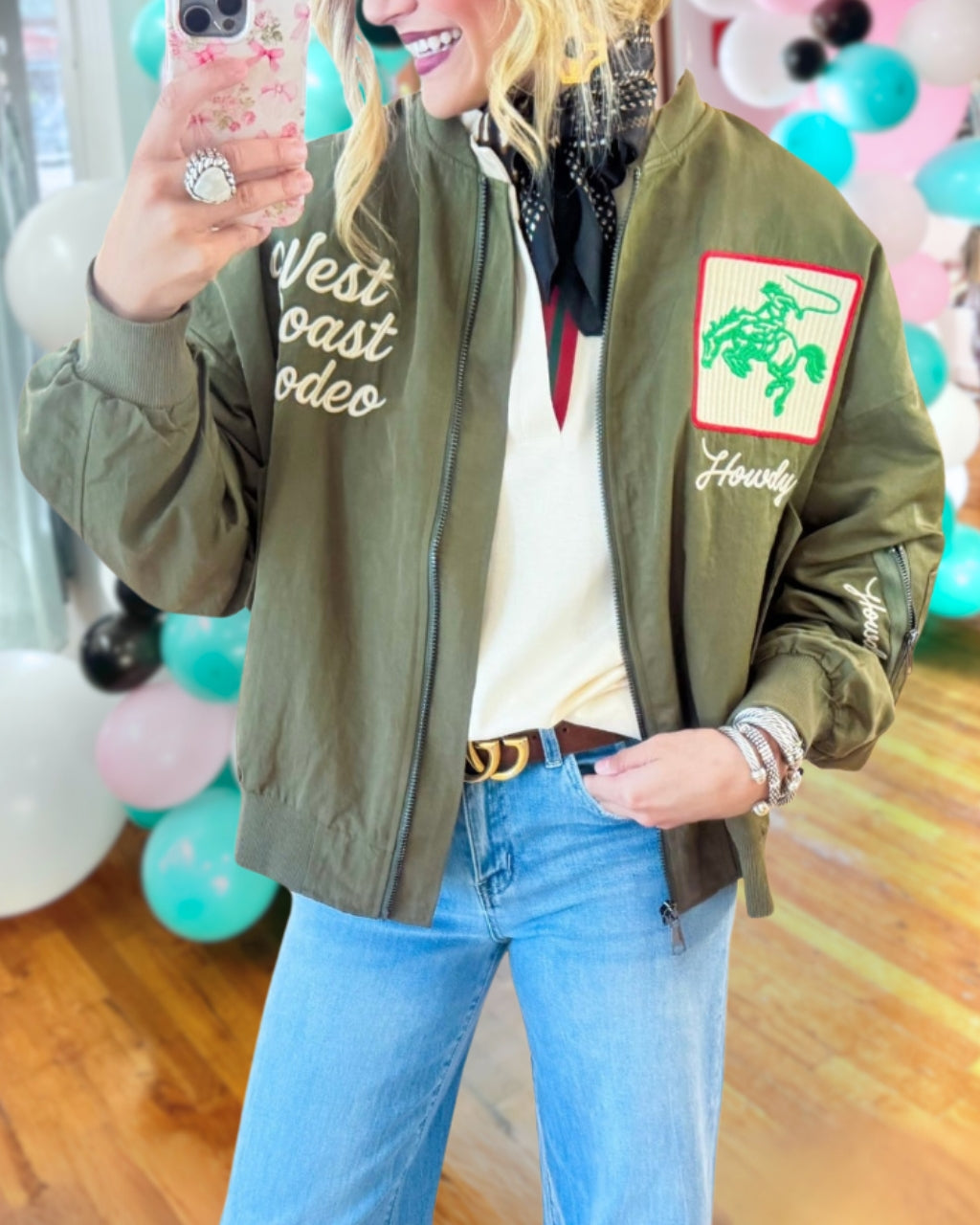 Vintage Style Western Embroidered Bomber Jacket