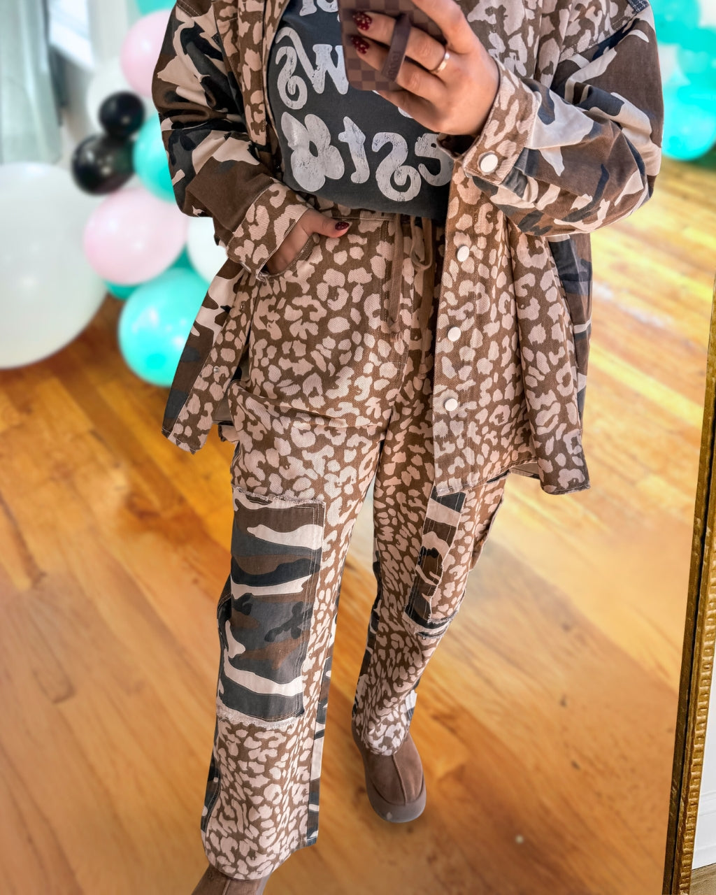 Leopard Camouflage Washed Pants