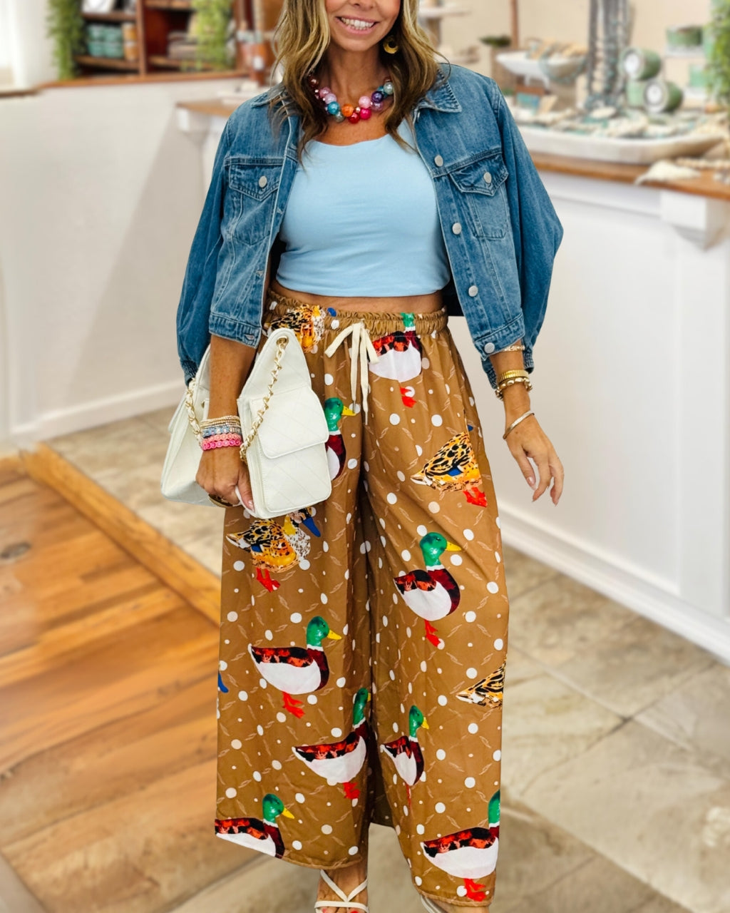 Mallard Dot Palazzo Pants