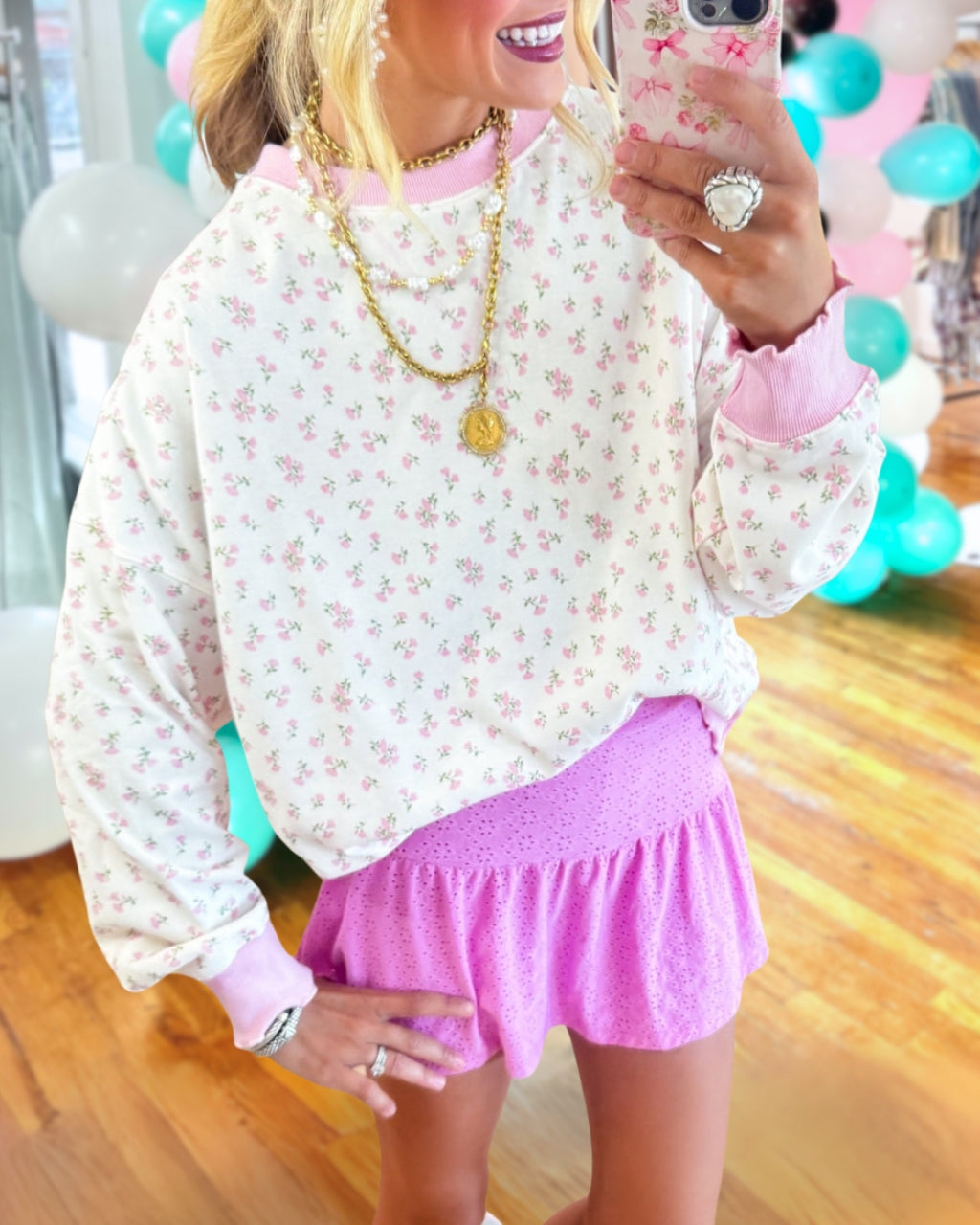 Fun Ditsy Floral Sweatshirt