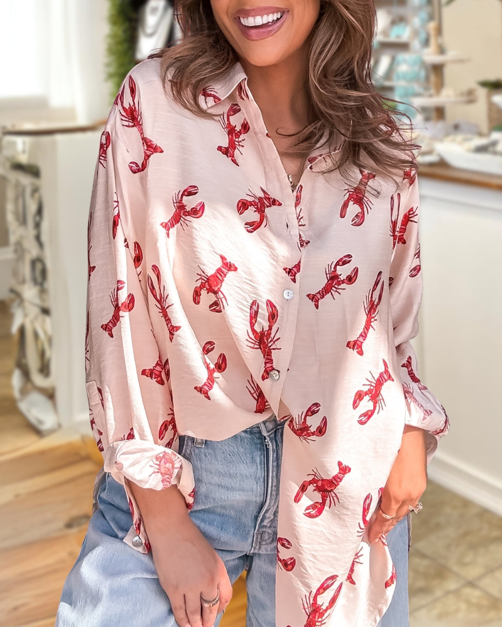 Unique Lobster Satin Shirt