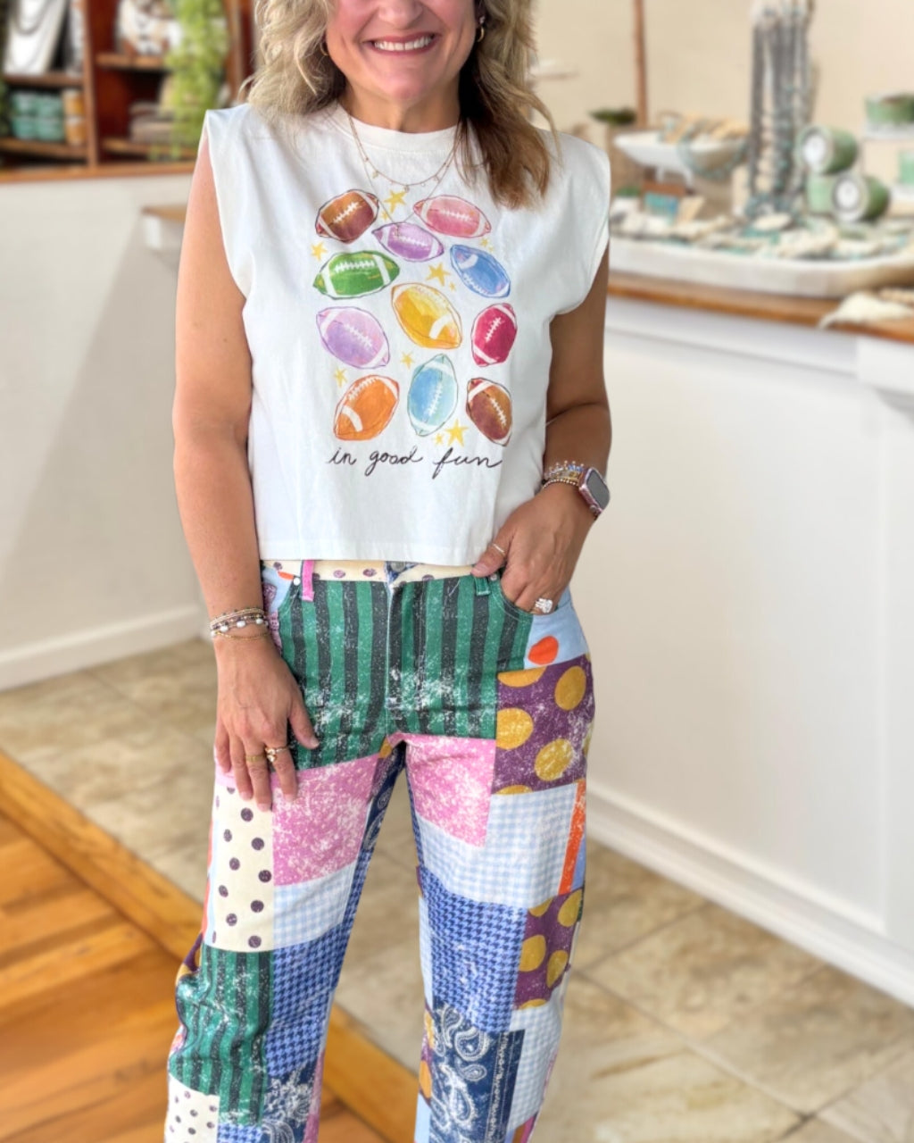 In Good Fun Colorful Football Vest