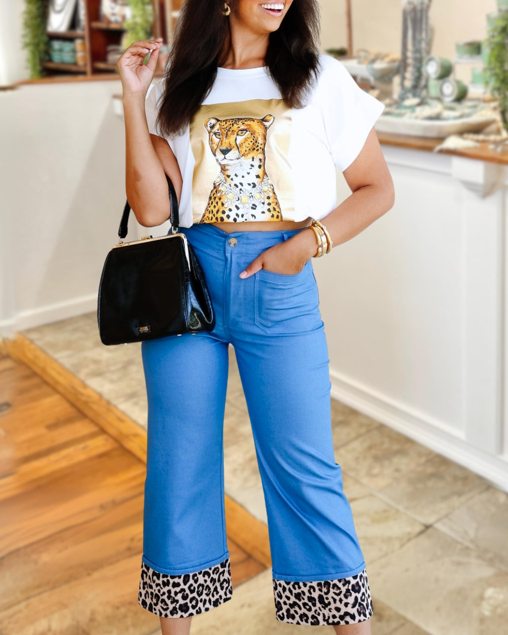 Stylish Leopard Hem Pants