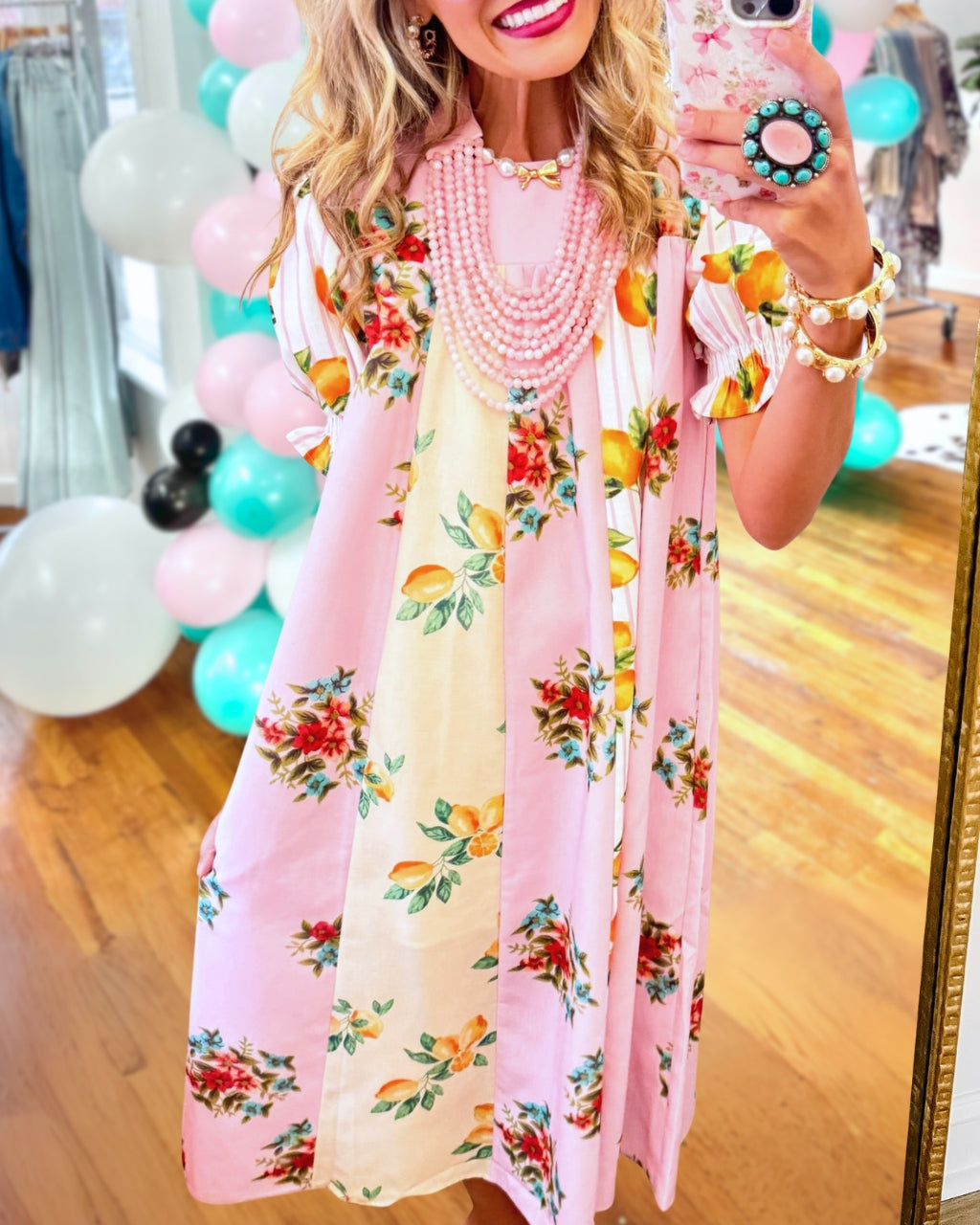 Floral Fruit Patchwork Dress