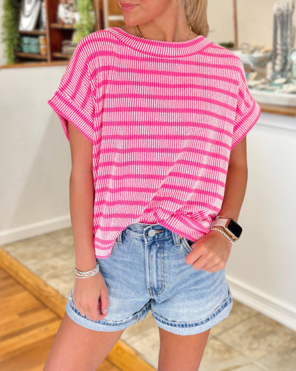 Everyday Ribbed Striped Top