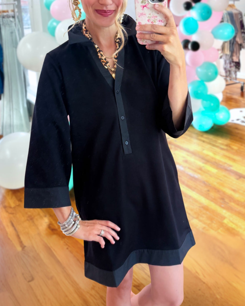 Simple Half Button Down Dress