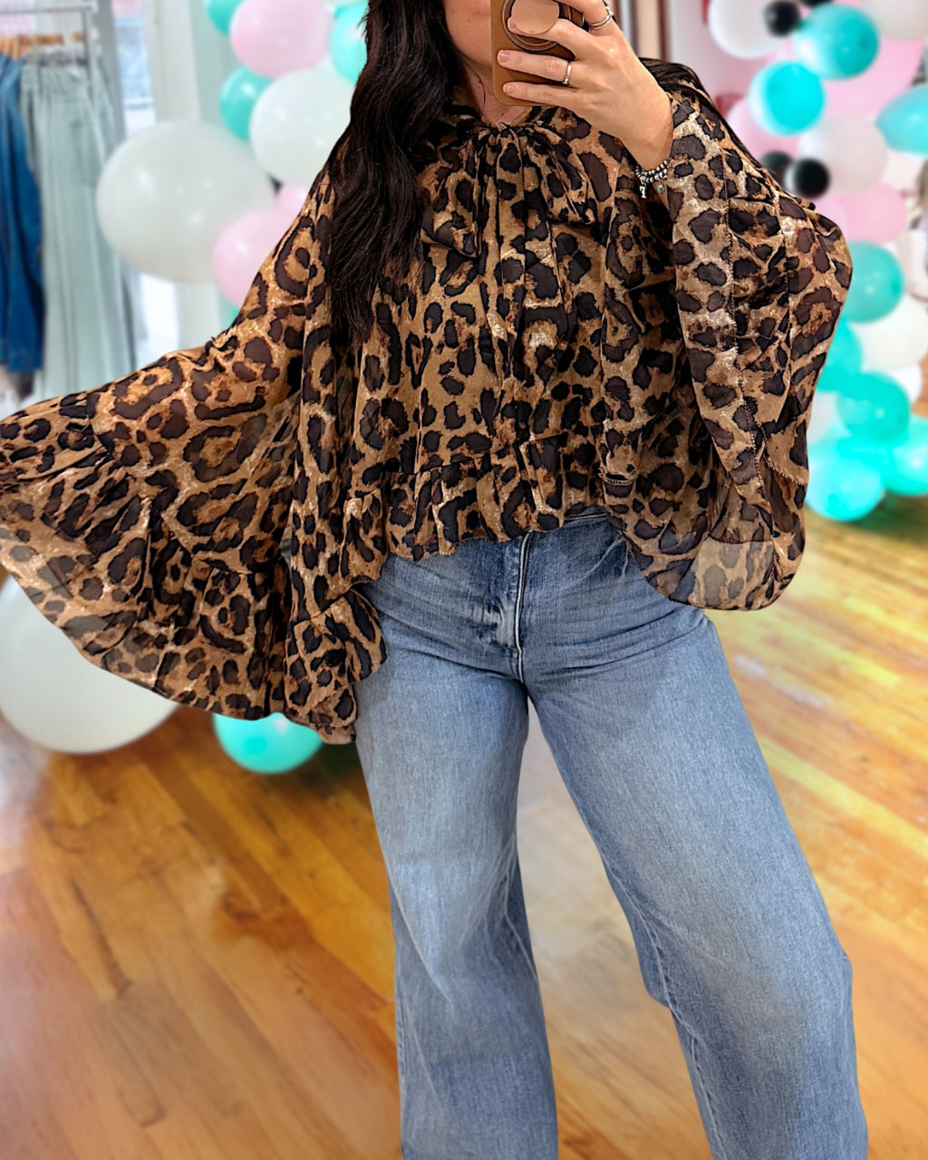 Chiffon Leopard-Print Top