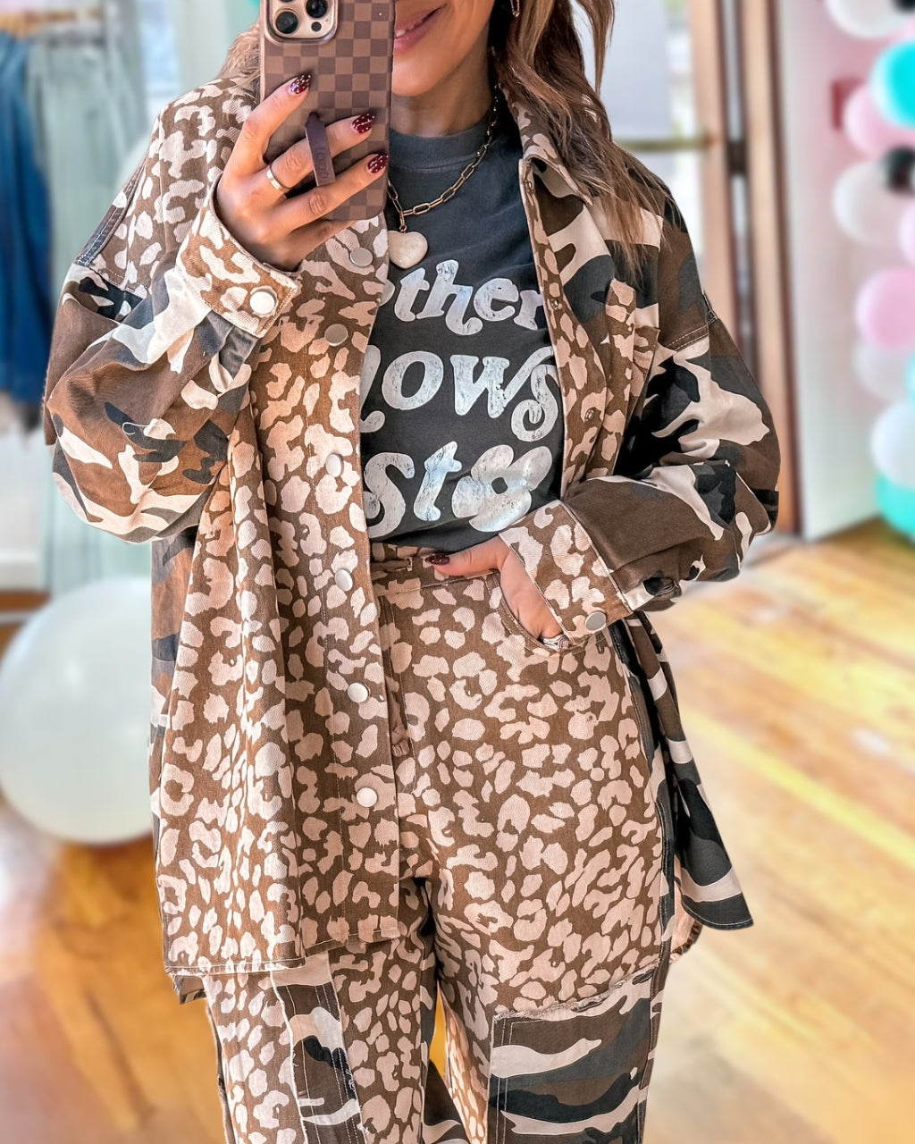 Leopard Camouflage Washed Jacket