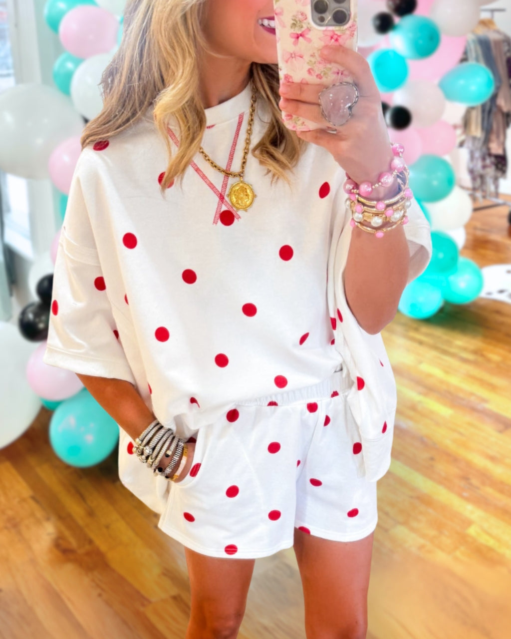 Stylish Polka-Dot Shorts Set