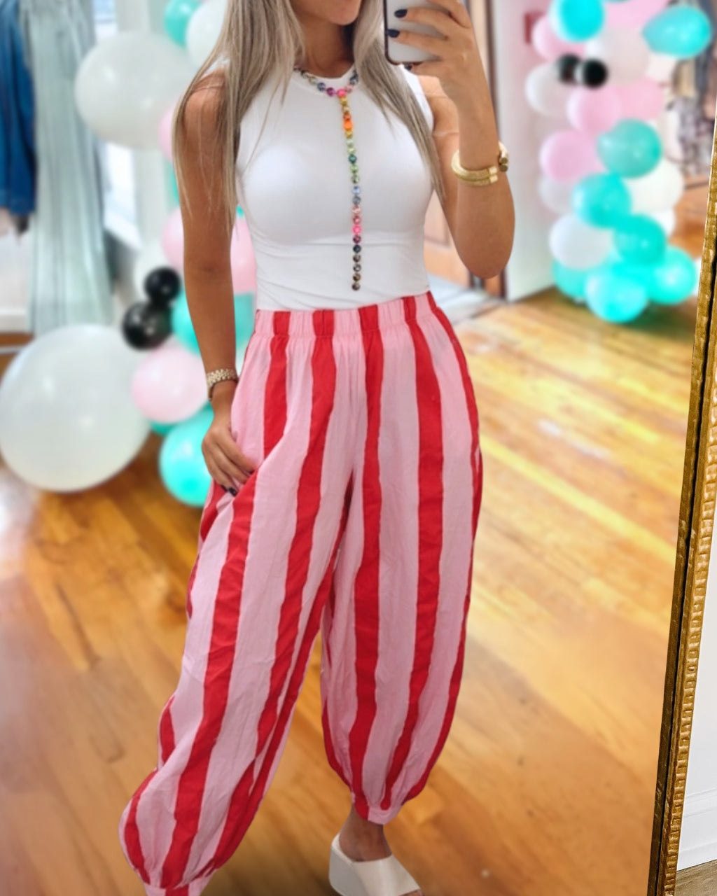 Candy Striped Lantern Pants