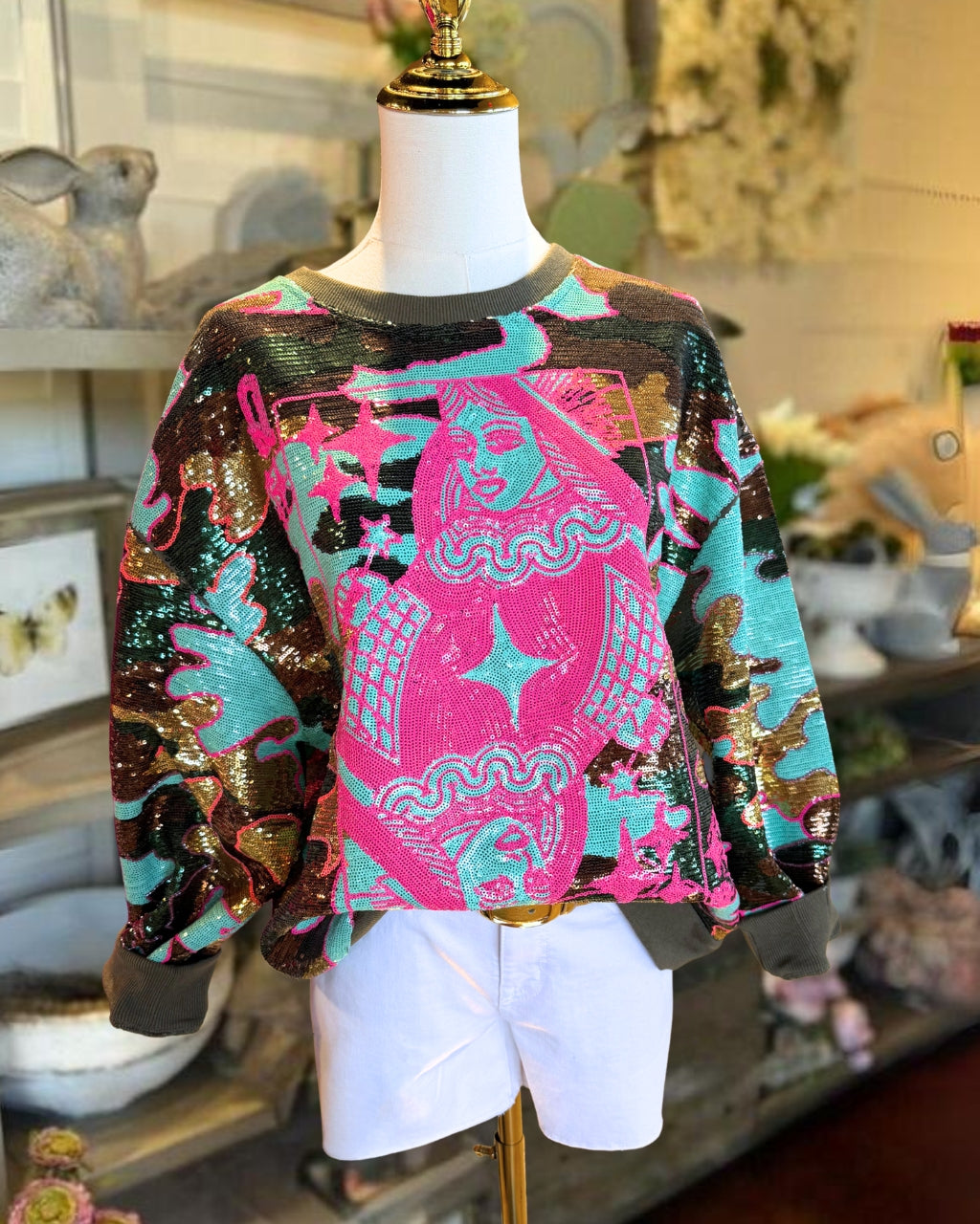 Totally Camo Sequin Queen Sweatshirt