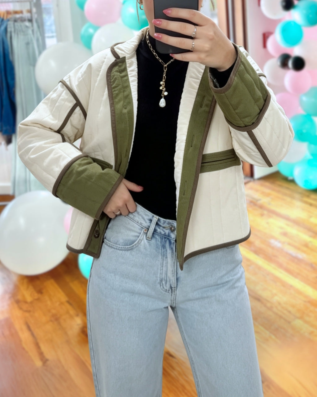Fashionable Quilted Patchwork Jacket