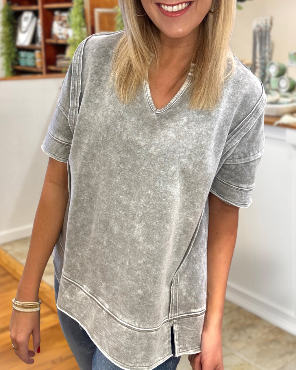 Distressed Washed Oversized Tee