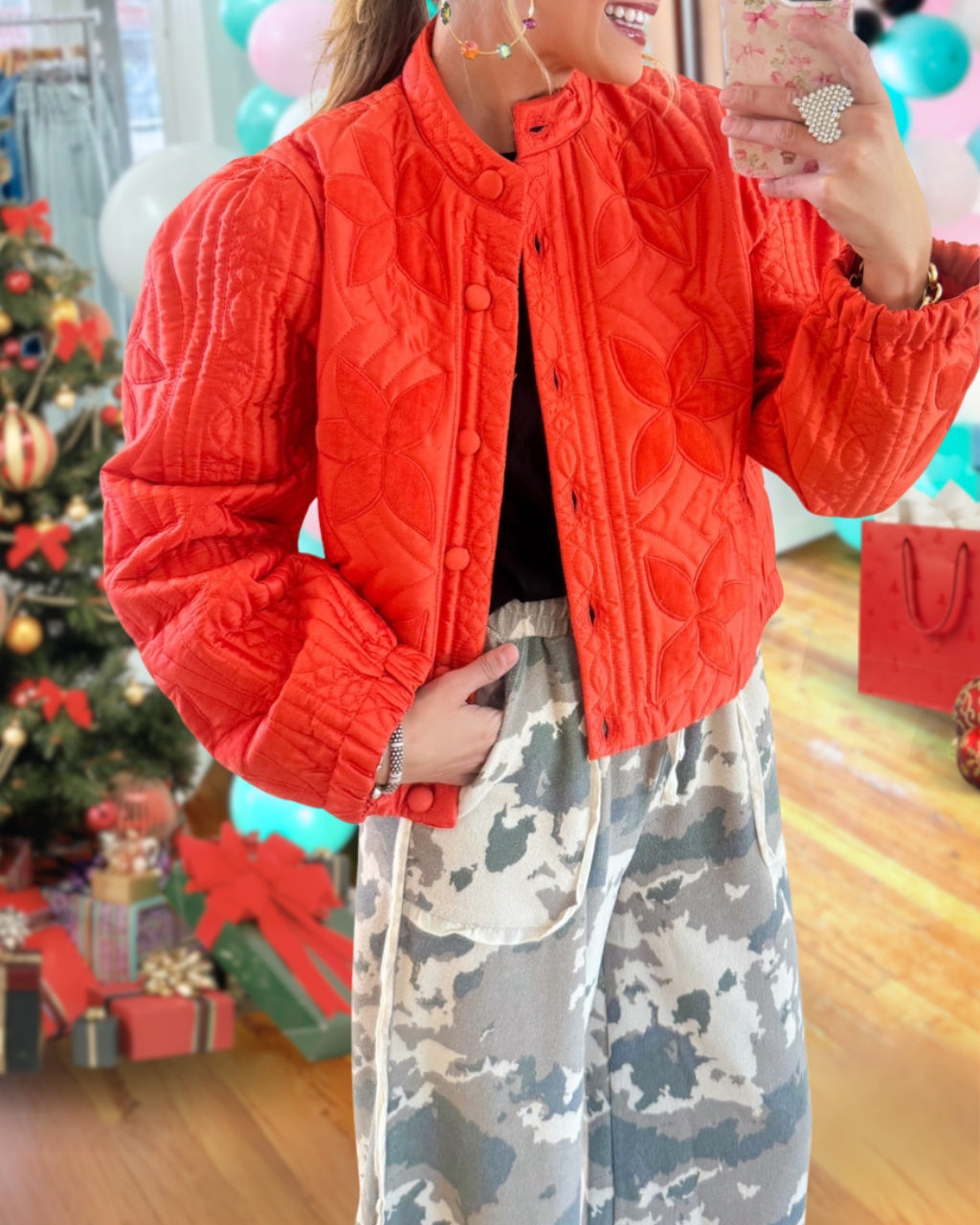 Unique Floral Quilted Jacket